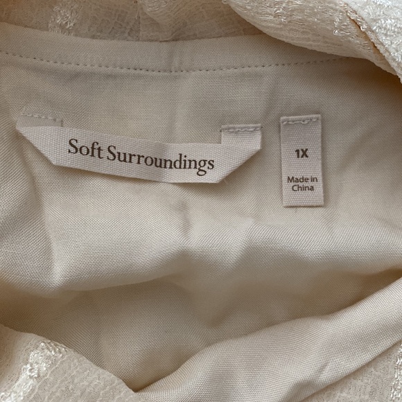 Soft Surroundings Cream Neapolitan Layered Chiffon Tunic Size 1X - Picture 7 of 9